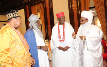 With group of traditional rulers