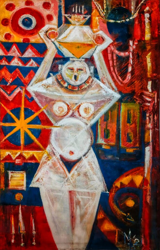 Emmanuel Mbanefo, Odi n'ani Onicha Ado N'Idu, Oil on canvas, 2021